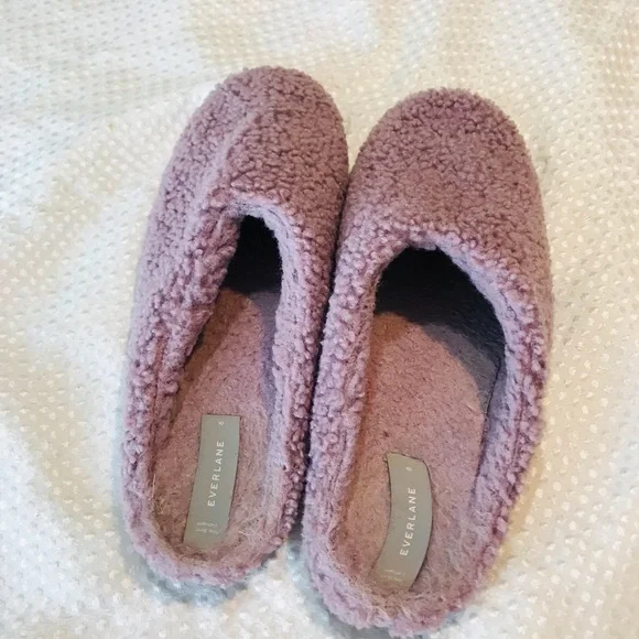 Everlane Women's Teddy Slipper Mule SlipOn Lavender Fleece Faux Fur - Picture 6 of 9